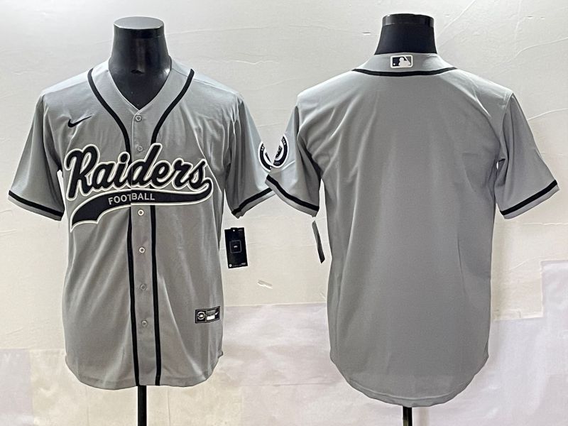 Men 2025 Oakland Raiders Blank Grey Joint Name Nike Limited NFL Jersey style 1->oakland raiders->NFL Jersey